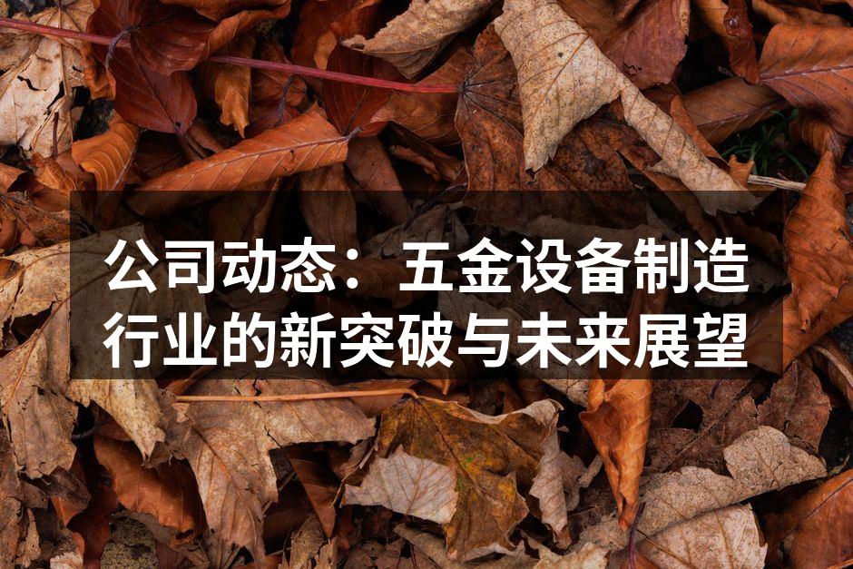 公司动态：五金设备制造行业的新突破与未来展望